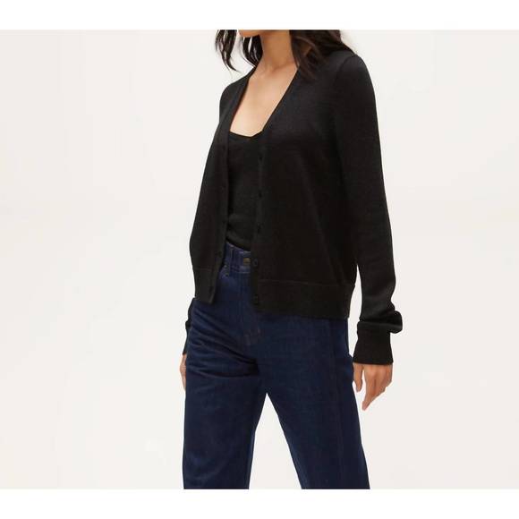 NEW MICHAEL STARS ruiz metallic cardigan in black - Picture 2 of 3